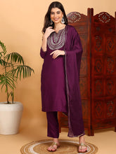 Women Silk Blend Embroidered Kurta Trouser-PKSKD1807